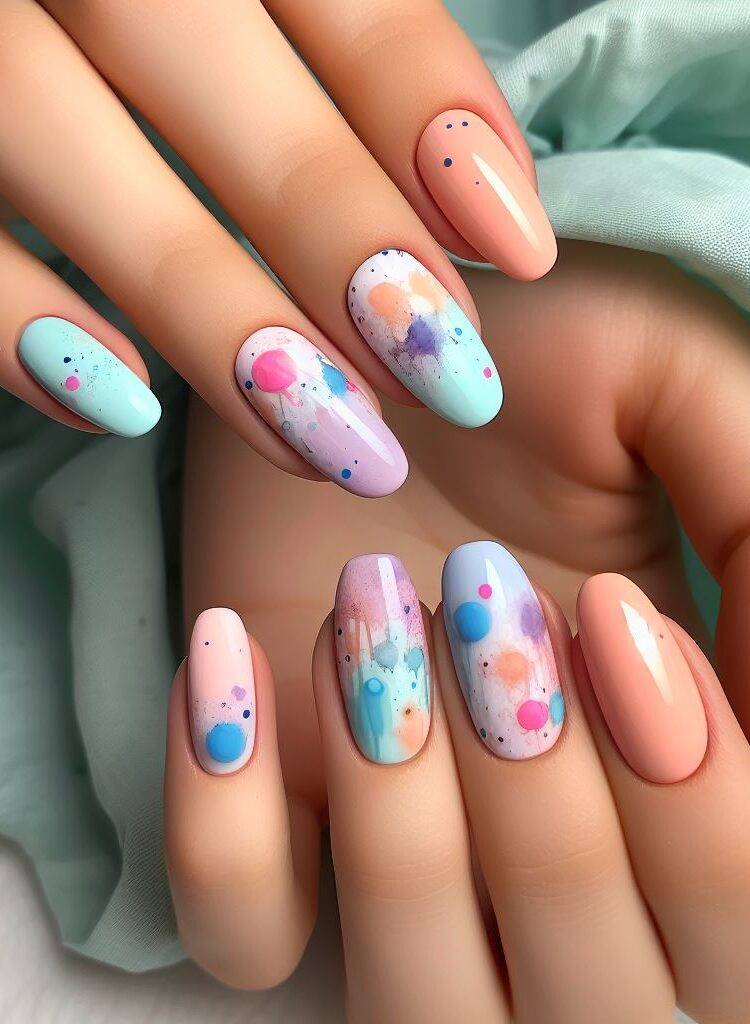 Express yourself in color! ✨ Color splash and color pop nail art lets your creativity run wild with endless possibilities. Find your perfect summer look! #nailart #colorfulnailart #nails #pocoko #naildesigns #summernails