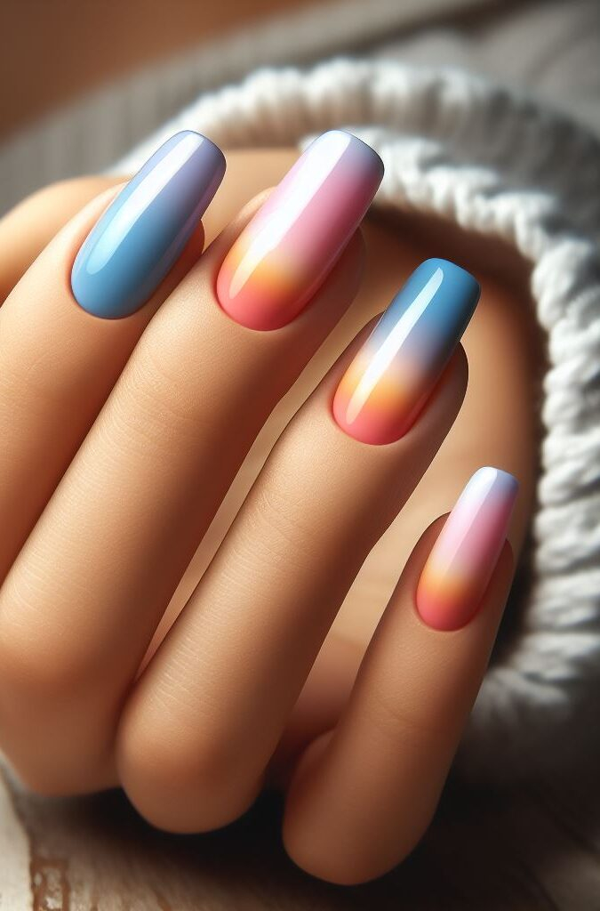 Beach day ready! ️ Color splash and color pop nail art adds a touch of whimsy and fun to your summer look. Get beach-ready in style! #nailart #colorfulnailart #nails #pocoko #summernails #beachnails