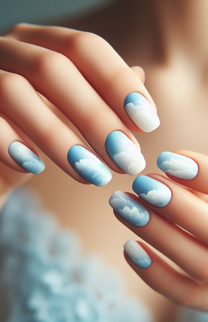3D clouds for a playful twist! ✨ Mix white acrylic paint with a touch of thickening medium to create a fluffy texture. Once dry, gently adhere the 3D clouds to your painted base for a unique and whimsical design. 