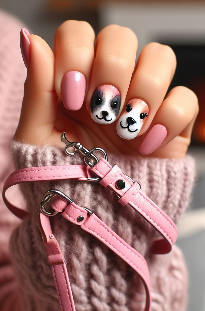 Get ready to melt hearts with these irresistible puppy face nail arts! Featuring floppy ears, playful tongues, and sparkly eyes, these designs are pawsitively pawsome.