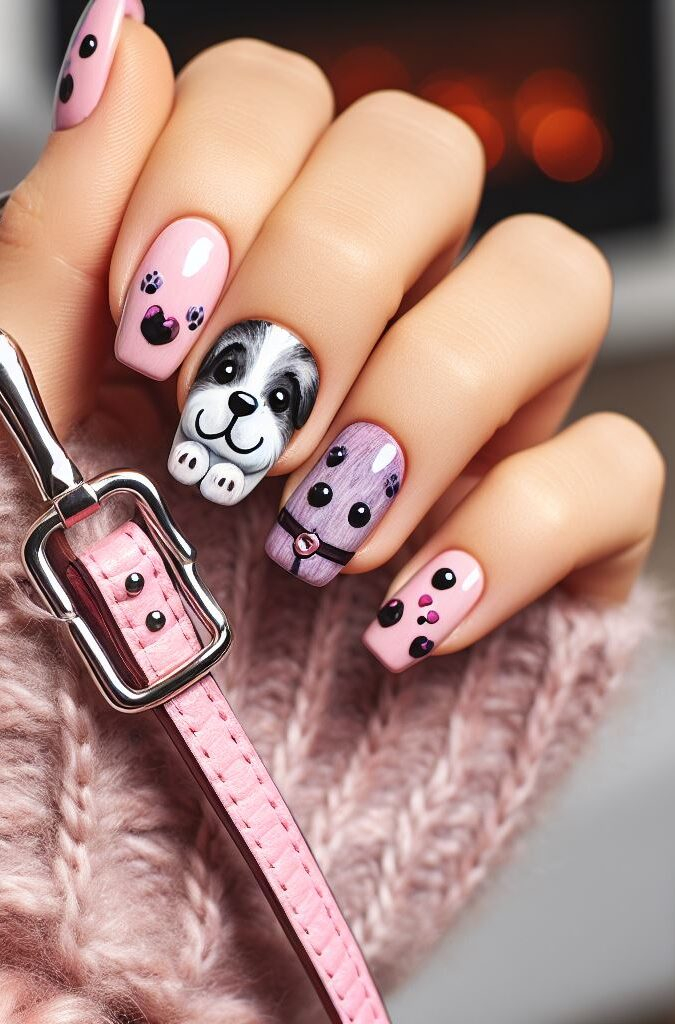 Unleash your creativity with these unique puppy face nail art variations! Try a whimsical watercolor effect or a bold pop art style - the possibilities are endless!