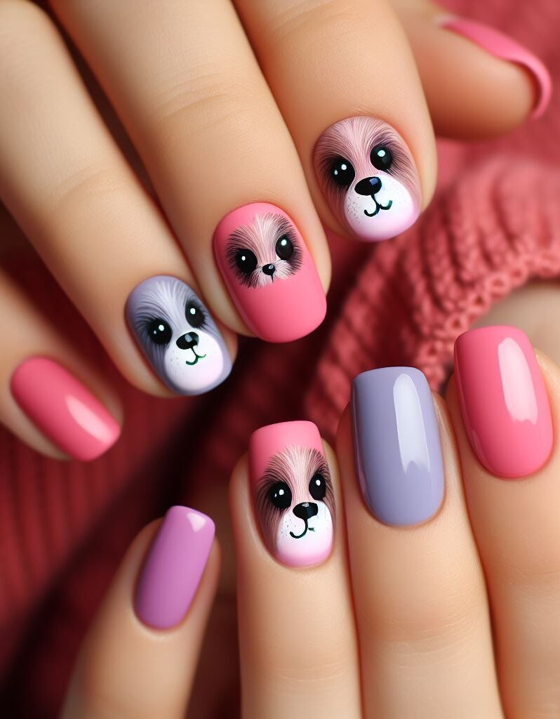 Feeling ruff? Cheer yourself up with these bright and cheerful puppy face nail arts! Featuring a rainbow of colors and playful patterns, these designs are guaranteed to put a smile on your face.