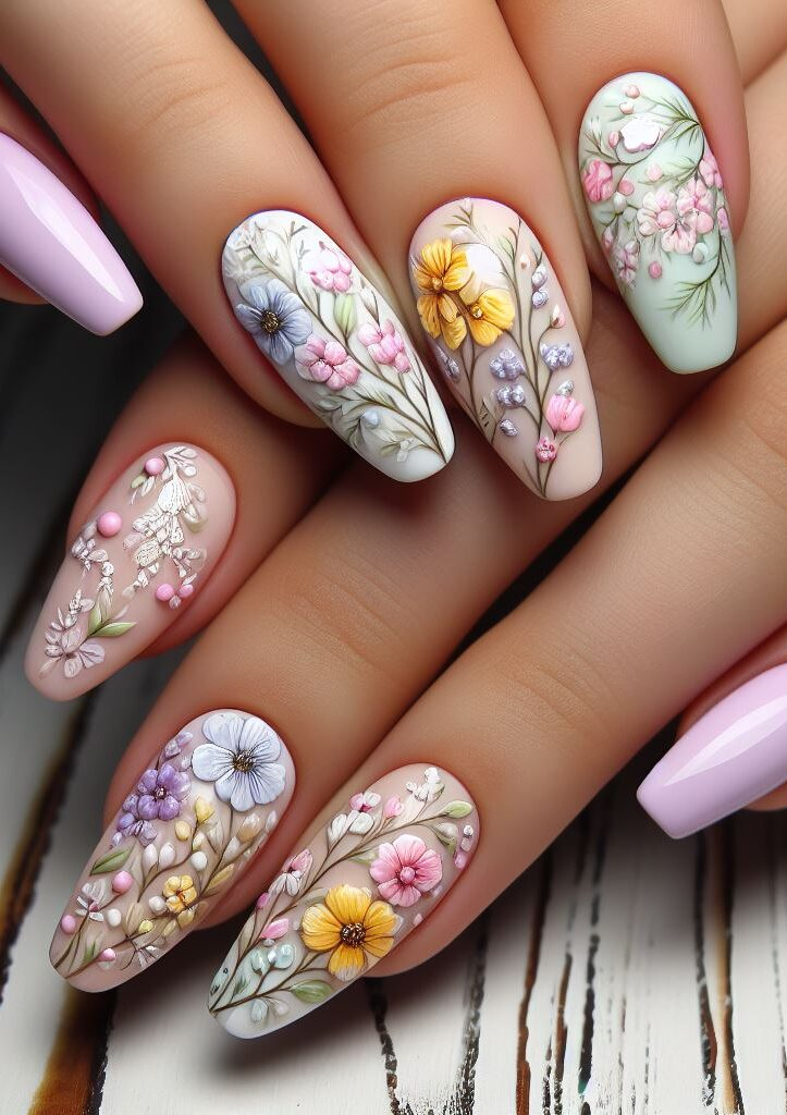 Blooming beautiful! These cute and pretty floral nail art designs are perfect for adding a touch of spring to your fingertips.