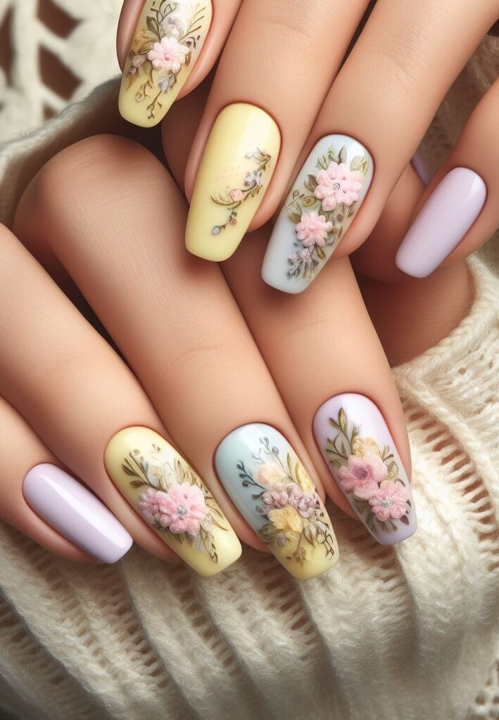 Floral Nail Art Designs 2024. Minimalist mani with a twist! ✨ These delicate floral nail art designs feature single blooms or tiny floral accents for a touch of understated elegance.
