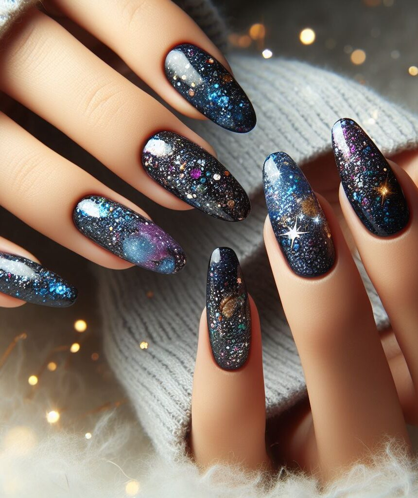 Blast off to a galactic mani! ✨ These mesmerizing nail art designs capture the beauty of the cosmos with swirling nebulas, shimmering stars, and a touch of glitter. Perfect for channeling your inner space explorer.