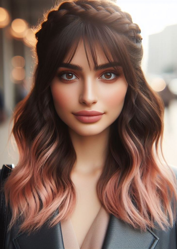 Feeling girly? This blush pink ombre and crown braid hairstyle is for you! #pinkhairmagic #hairstyleoftheday #pocoko