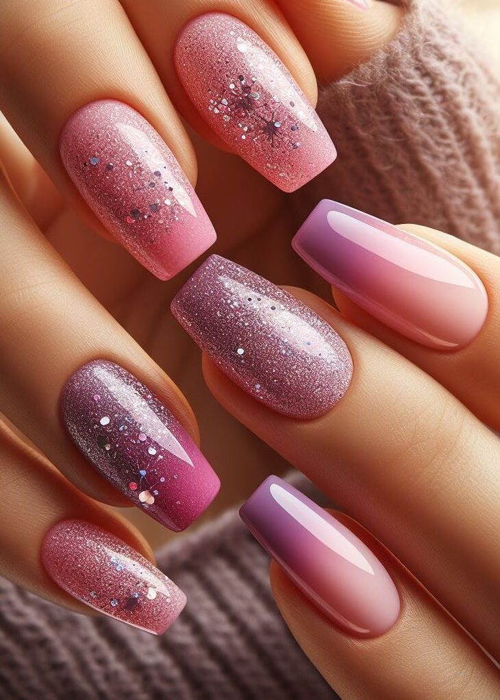 Ombre Nails: The Effortless Way to Stunning Gradients | Pocoko Elevate your everyday look with pink & purple ombre nails! ✨ A touch of glitter adds instant wow-factor.