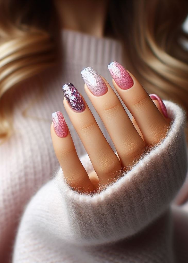 Ombre Nails: The Effortless Way to Stunning Gradients | Pocoko Feeling fancy? Pink & purple ombre nails are effortlessly elegant. ✨ Add a touch of glitter for extra oomph.