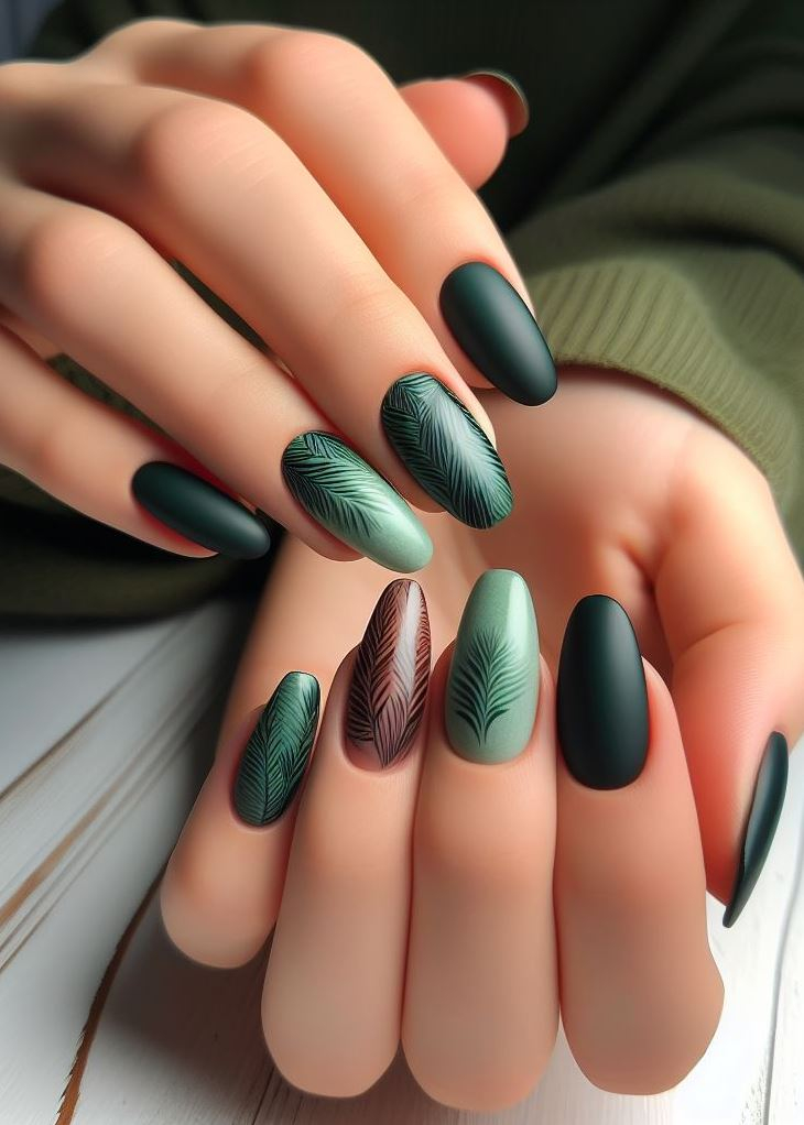 Ombre magic! 🪄 This dark to light green blend creates a stunning gradient that mimics the changing colors of leaves.