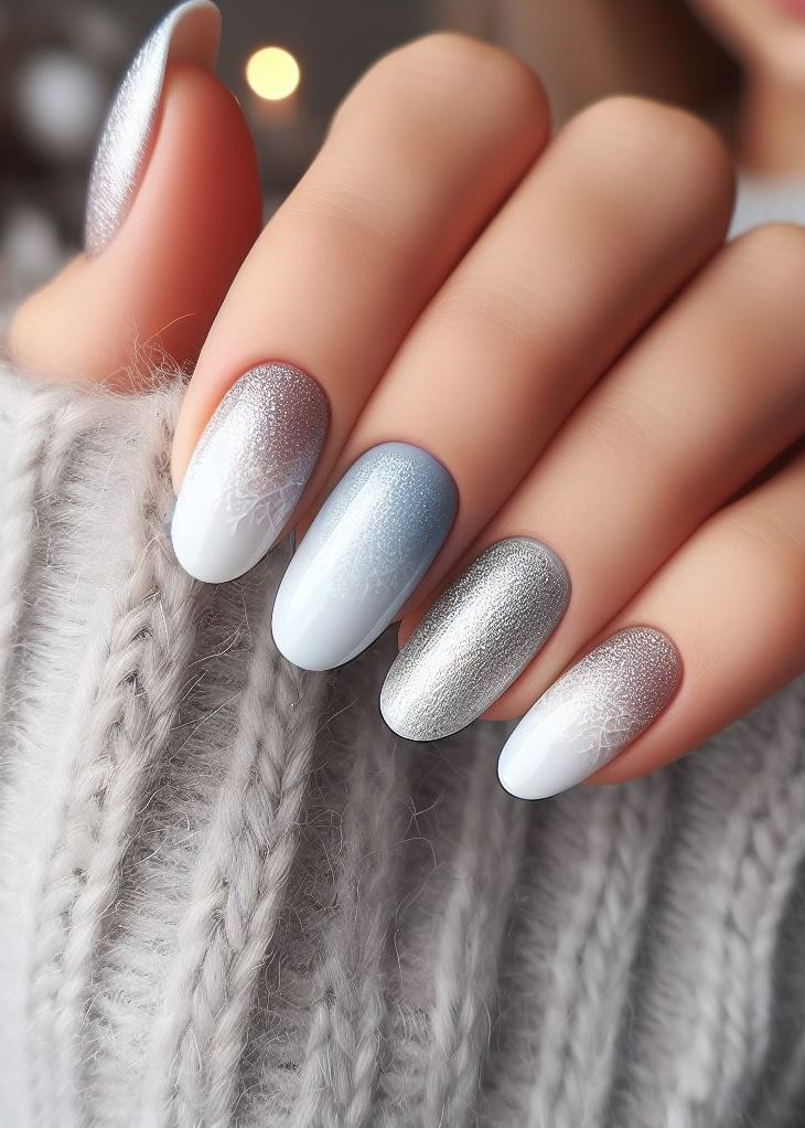 Escape the ordinary with a cool and captivating silver to white ombre! These wintery hues are perfect for the season.