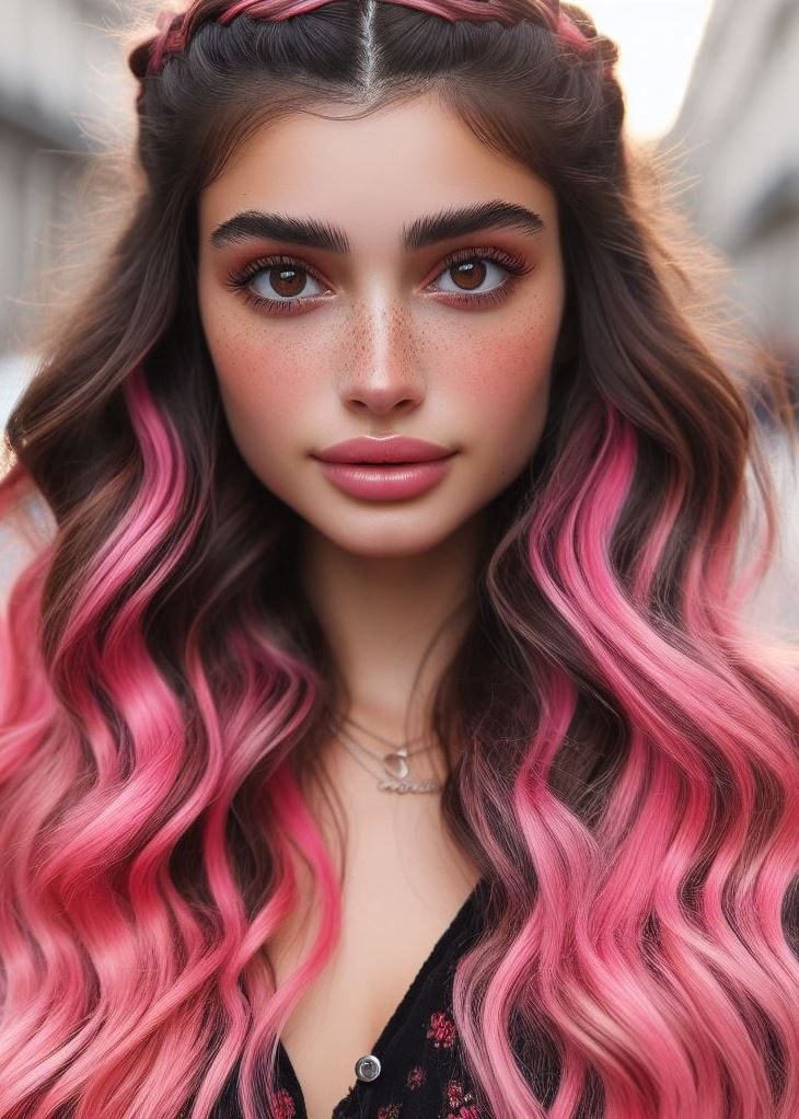 Unleash your inner pop star with this playful bubblegum pink ombre and crown braid hairstyle. #pinkhairgoals #hairstyleinspiration #pocoko