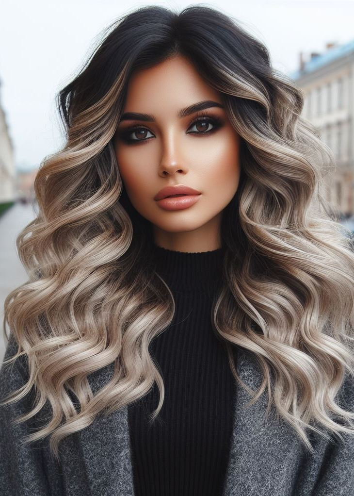 Effortless cool meets beachy vibes! Loose waves and a soft ash blonde color create a stylish and carefree look for medium hair. #mediumhairstyle #ashblondehair #pocoko
