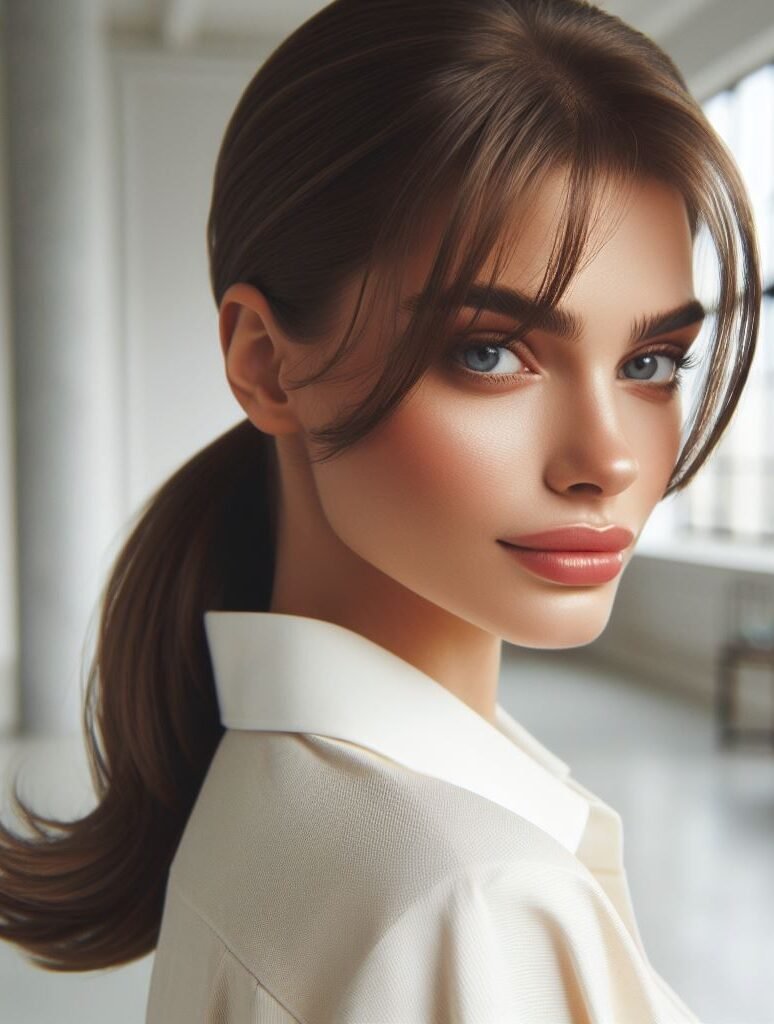 Curtain Bangs: Your Effortless Guide to 55 Stunning Styles! | Pocoko Upgrade your style with Curtain Bangs framing slicked-back hair. This chic and confident hairstyle radiates sophistication, ideal for any occasion. Embrace the sleek trend with #CurtainBangs #SlickedBackHair #HairstyleInspiration #POCOKO