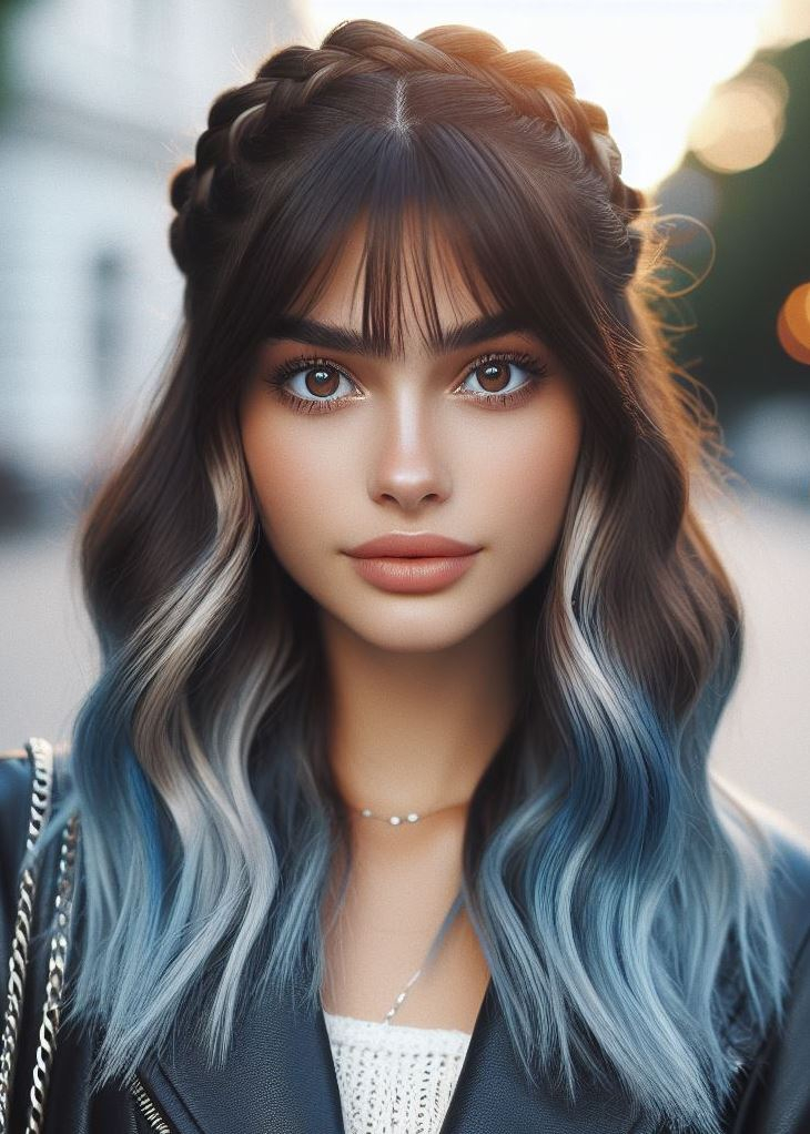 Feeling breezy and beautiful? This baby blue ombre with a crown braid is the perfect summer hairstyle! ☀️ #bluehairlove #hairstylesbytutorial #pocoko