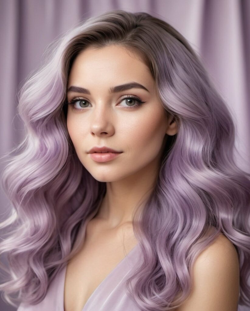 The Romantic Muse Medium Hair with Soft Waves and a Dreamy Lavender Color