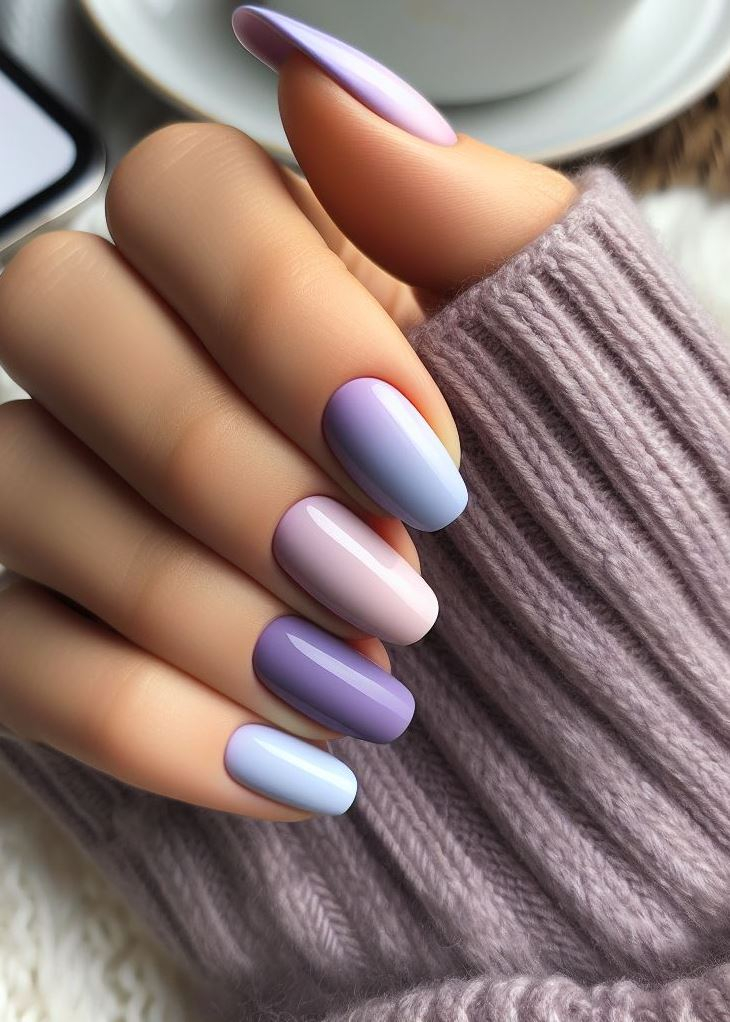 Ombre Nails: The Effortless Way to Stunning Gradients | Pocoko Dreamy nails for dreamy days! This matte lavender to lilac ombre is pure enchantment. ☁️