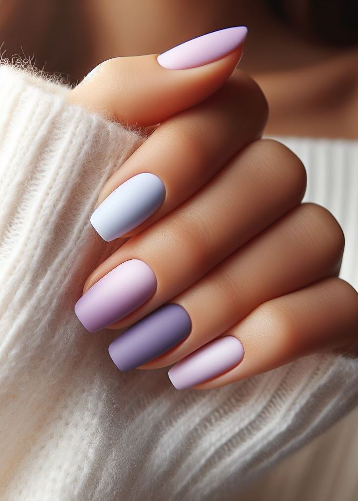Ombre Nails: The Effortless Way to Stunning Gradients | Pocoko Elevate your everyday mani with a matte lavender to lilac ombre. The perfect balance of soft & chic.