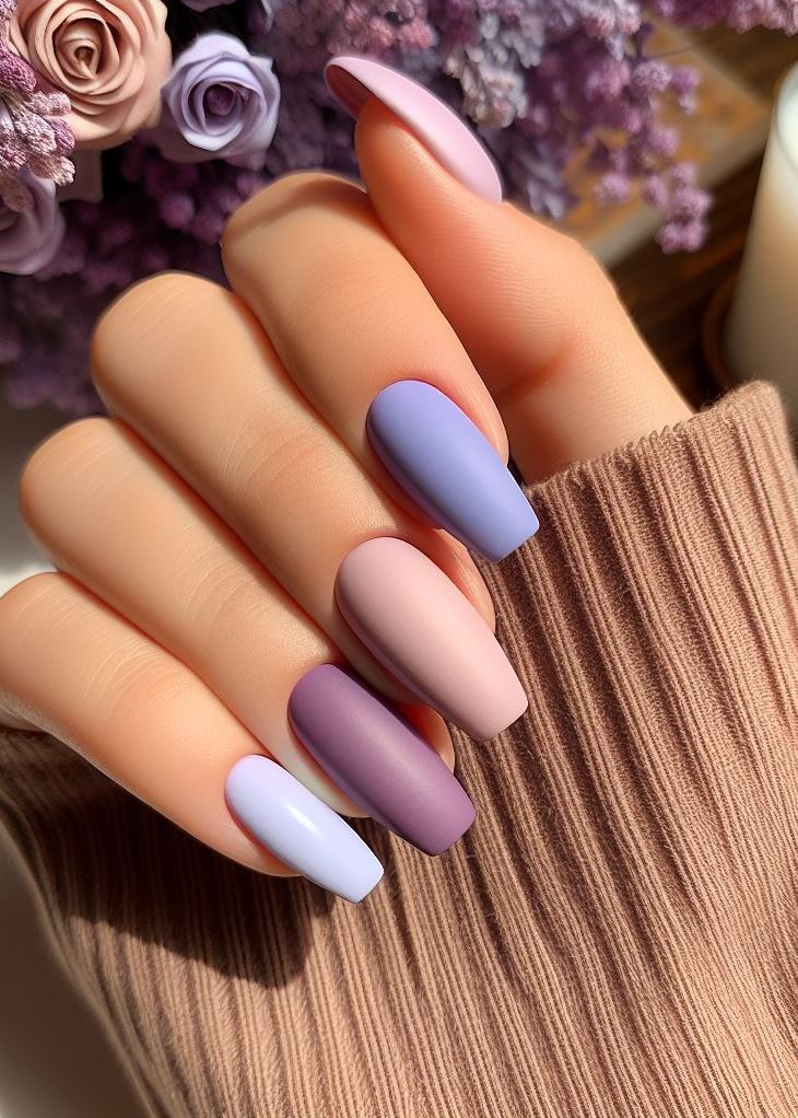 Ombre Nails: The Effortless Way to Stunning Gradients | Pocoko Classic with a twist! This matte lavender to lilac ombre is a timeless design with a modern edge. ️