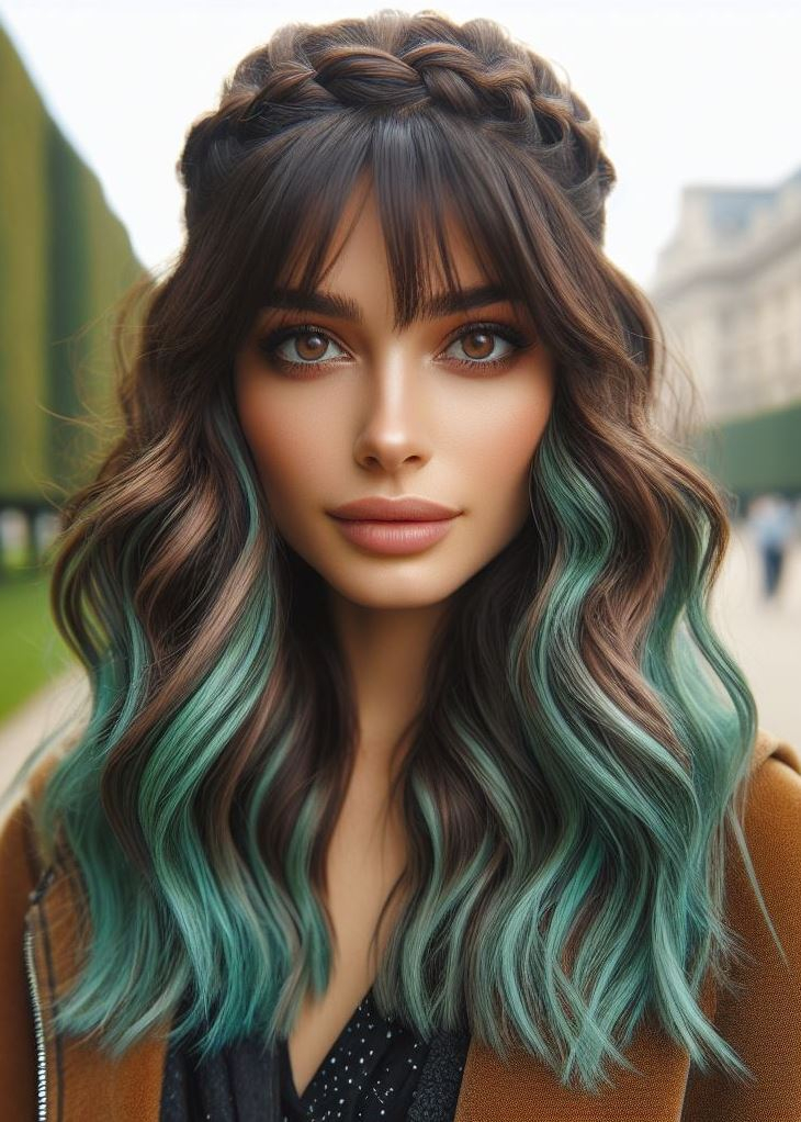 Make a statement with this stunning mint ombre and crown braid combo. It's sure to turn heads and leave a lasting impression. #hairstyleideas #pocoko