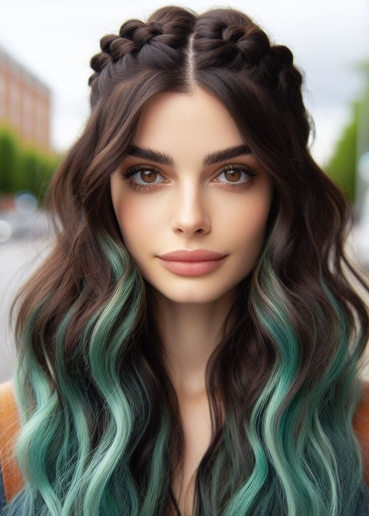 Feeling breezy and beautiful? This mint ombre with a crown braid is the perfect hairstyle for a day out or a special occasion. #hairstyleoftheday #pocoko