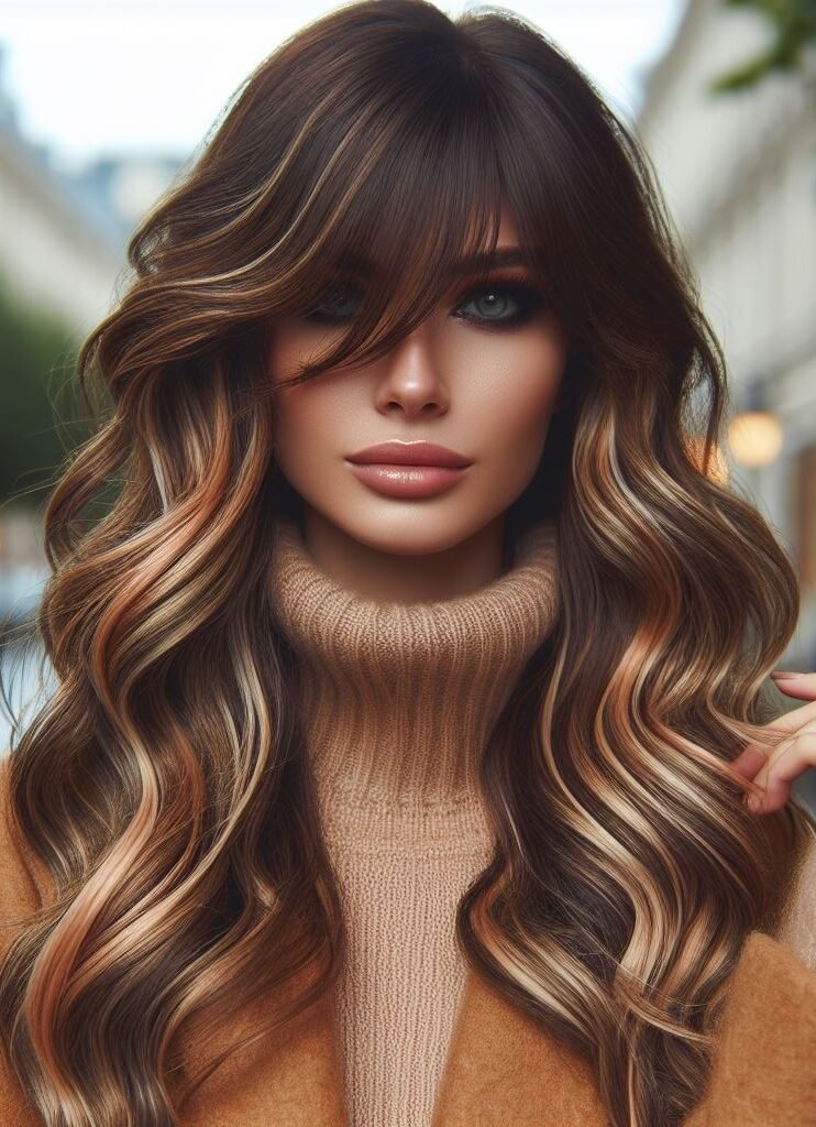 Curtain Bangs: Your Effortless Guide to 55 Stunning Styles! | Pocoko Golden Goddess! Cascading Hollywood waves with chunky blonde highlights create a sun-kissed mane. Wispy curtain bangs frame the face for a touch of modern romance. This glamorous hairstyle is perfect for the beach bride who wants to add a touch of Hollywood elegance with a light and airy feel. #pocoko #curtainbangs #hollywoodwaves #beachweddinghair