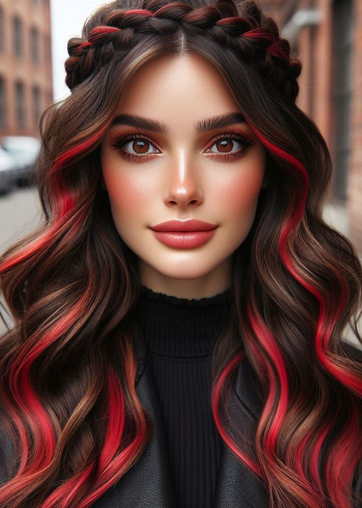 Feeling bold and beautiful? This cherry red ombre with a crown braid is the perfect hairstyle to express your confidence. #redhairlove #hairstylesbytutorial #pocoko