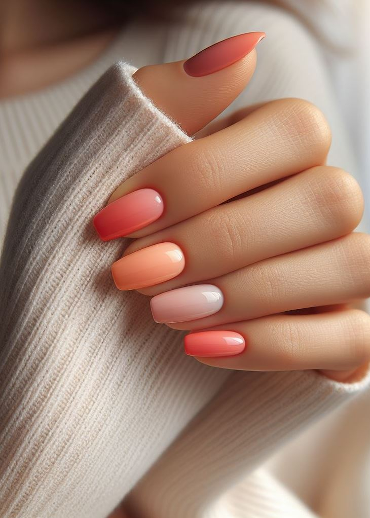 Beach days all year round! ️ This coral to peach ombre brings the tropics to your fingertips.