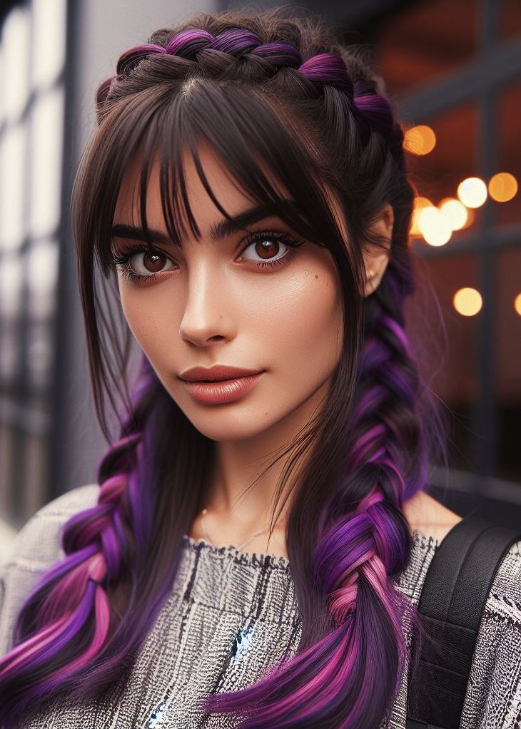 Make a statement with this stunning violet ombre and crown braid combo. It's sure to turn heads and leave a lasting impression. #hairstyleideas #pocoko