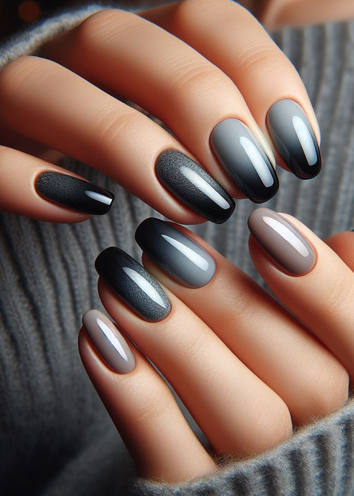 Grey is the new black? Not quite! This black to grey gradient offers a touch of edgy sophistication.