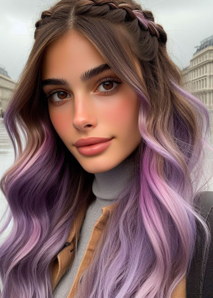 Dare to dream: This mesmerizing lavender ombre paired with a crown braid creates a dreamy and captivating hairstyle. #hairmagic #hairstylesbytutorial #pocoko