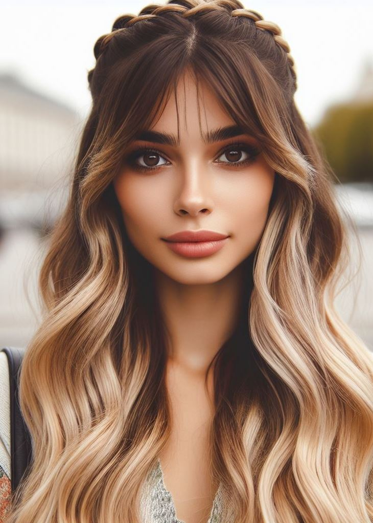 Feeling breezy and beautiful? This blonde ombre with a crown braid is the perfect hairstyle for a day out or a summer evening. #blondehairfun #easyhairstyles #pocoko