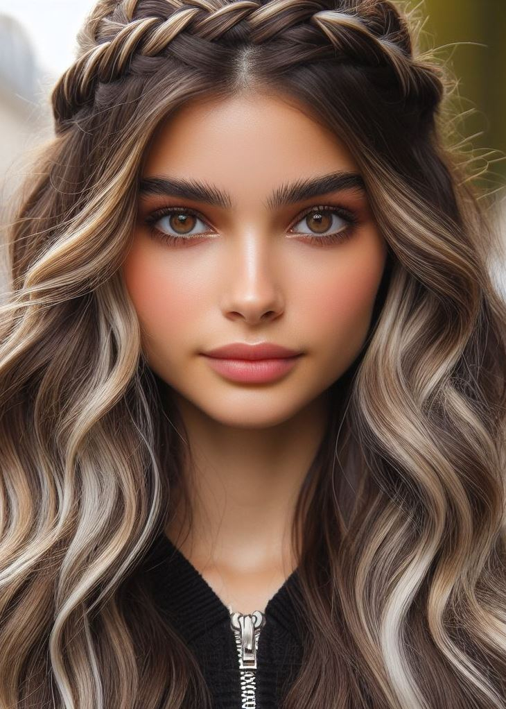 Effortlessly stylish: Make a statement with this stunning blonde ombre and crown braid combo. It's both effortless and eye-catching. #blondehairlove #pocoko