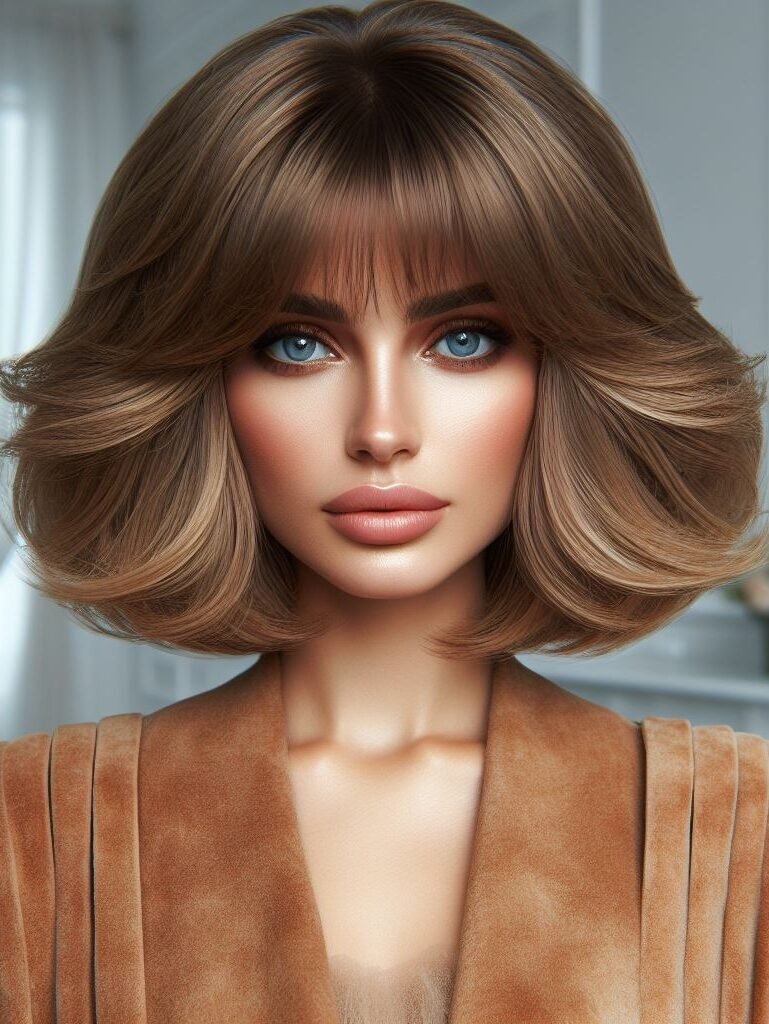Curtain Bangs: Your Effortless Guide to 55 Stunning Styles! | Pocoko Elevate your style with Curtain Bangs on medium-length straight blonde hair, adding volume and dimension. This chic and versatile look exudes modern elegance and sophistication. #CurtainBangs #StraightHair #BlondeHair #Voluminous #POCOKO