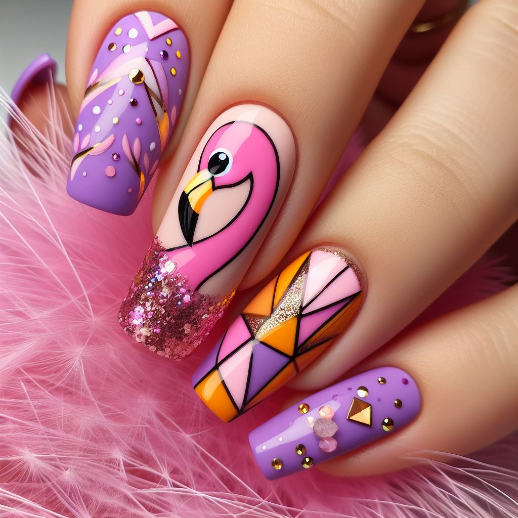 Flamingo Nail Art Ideas That Are Just Fabulous: Designs to Set Your Hands Aflutter | Pocoko
