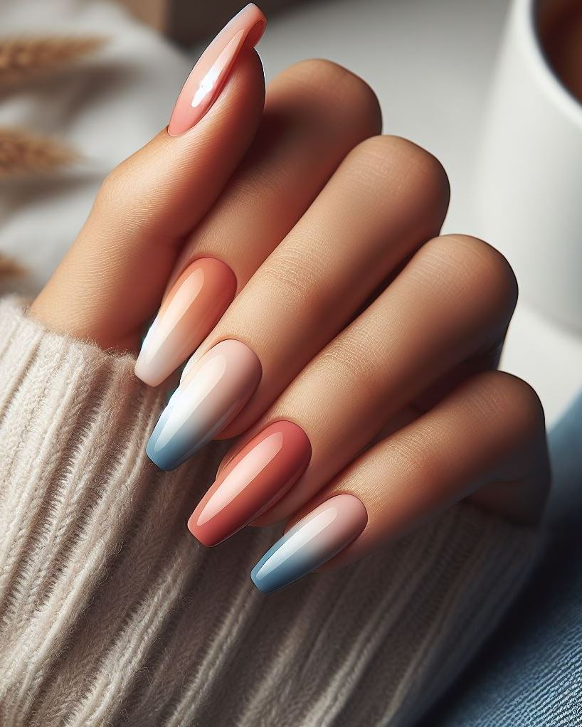 Ombre Nails: The Effortless Way to Stunning Gradients | Pocoko Dive into the pastel trend with gradient ombre nails. Enjoy the smooth transition of colors like mint, peach, and lavender for a chic look.