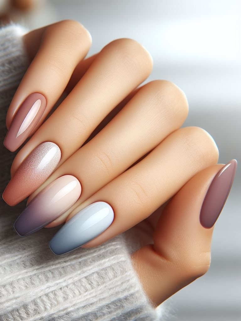 Ombre Nails: The Effortless Way to Stunning Gradients | Pocoko Ready to add some magic to your manicure? Dive into pastel gradient ombre nails where baby blue meets soft lavender in a perfect, subtle fusion.