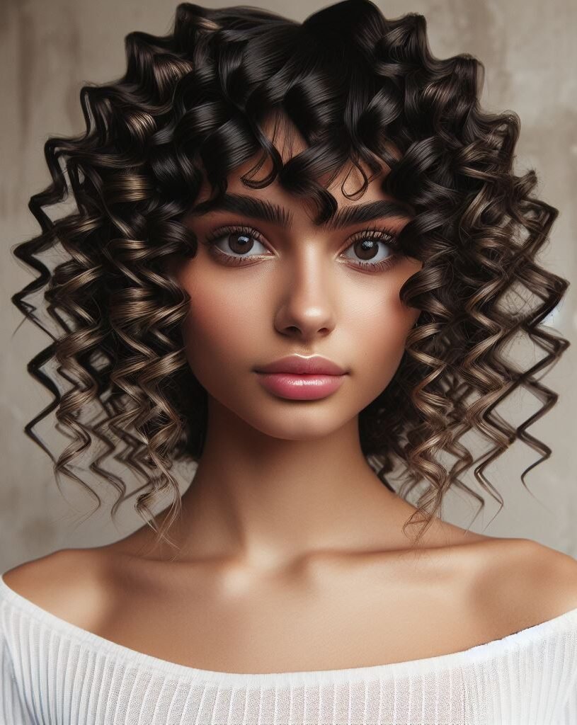 Curtain Bangs: Your Effortless Guide to 55 Stunning Styles! | Pocoko Beachy vibes all year round! Tousled bobby pin curls dance alongside wispy curtain bangs for a hairstyle that's effortlessly chic and carefree. Perfect for channeling your inner mermaid or adding a touch of playful texture to your everyday look. #pocoko #curtainbangs #beachywaves #bobbypinmagic