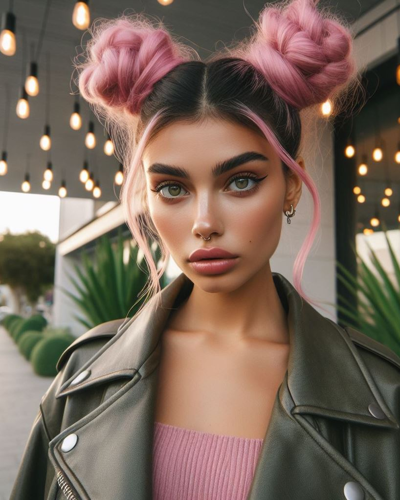 Space Princess Vibes: Rock bubblegum pink space buns with glitter roots for an out-of-this-world look! ✨