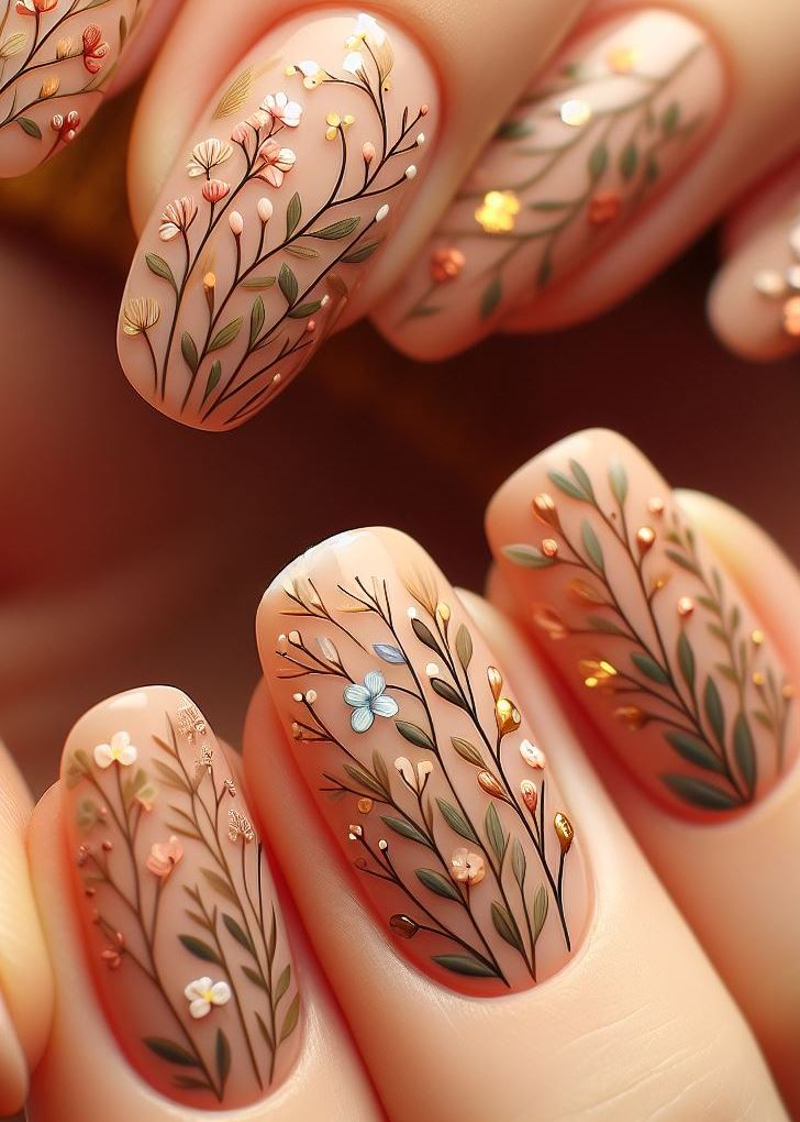 ¿Te sientes juguetón? ✨ Experimenta con diseños de espacio negativo en tu arte de uñas floral melocotón para darle un toque de estilo moderno.