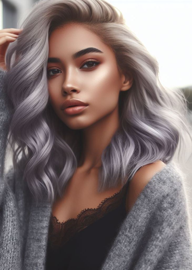 Eerie Elegance for Winter Months: Embrace the cool tones of winter with icy blonde hair and lavender tips. Get inspired by these frosty yet captivating looks perfect for the season!
