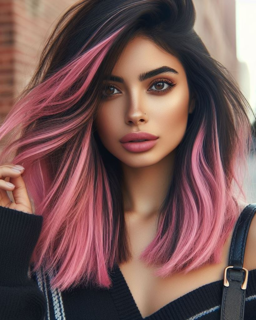Short & Sweet: Bubblegum pink hair with sassy feather layers creates a bold and playful look for shorter hair.