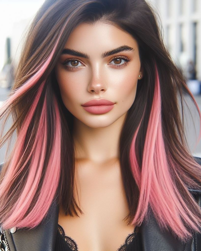 Cotton Candy Dream Come True: Bubblegum pink hair with cascading feather layers creates a whimsical, playful look.