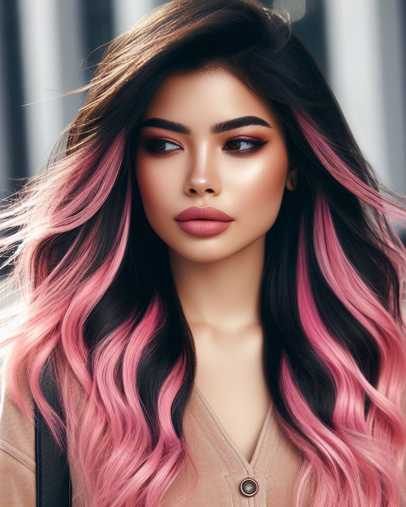 Mermaid Hair Gets a Pink Punch: Bubblegum pink hair with cascading feather layers takes mermaid vibes to a new level!