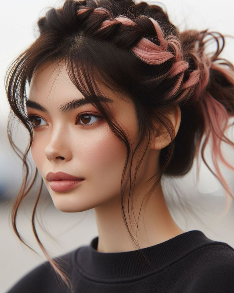 Effortless Elegance: This blush pink twist updo is perfect for a special occasion – simple yet stunning!