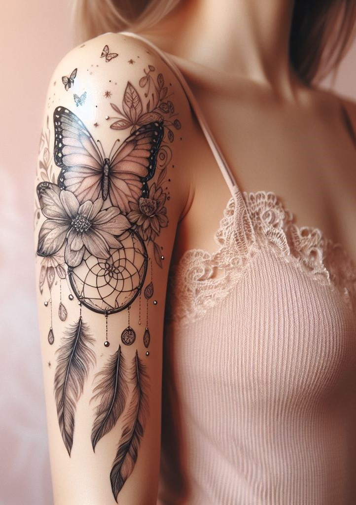 Dream Catcher Tattoos: 13 Dreamy Designs to Catch Your Eye | Pocoko Heartfelt Dream Catcher: Protecting Your Dreams A dream catcher near the heart symbolizes protecting your emotional well-being and fostering positive dreams and aspirations!
