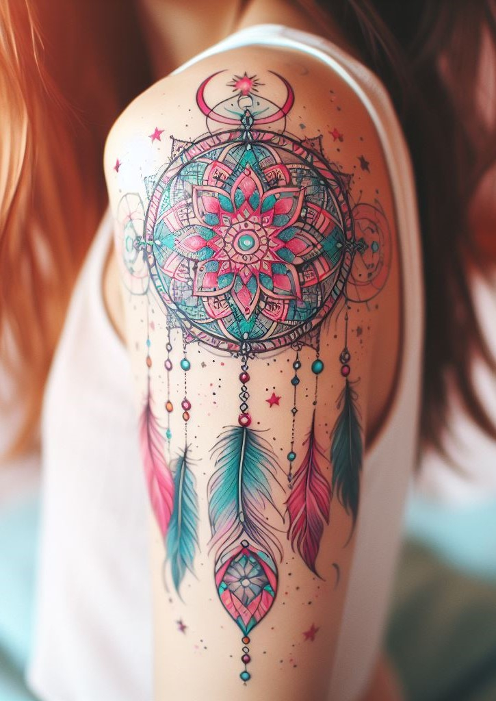 Dream Catcher Tattoos: 13 Dreamy Designs to Catch Your Eye | Pocoko Cultural Fusion Dream Catcher: Honoring Your Heritage Incorporate elements from your own cultural heritage alongside the dream catcher to create a design that reflects your unique background and respects the symbol's origins!