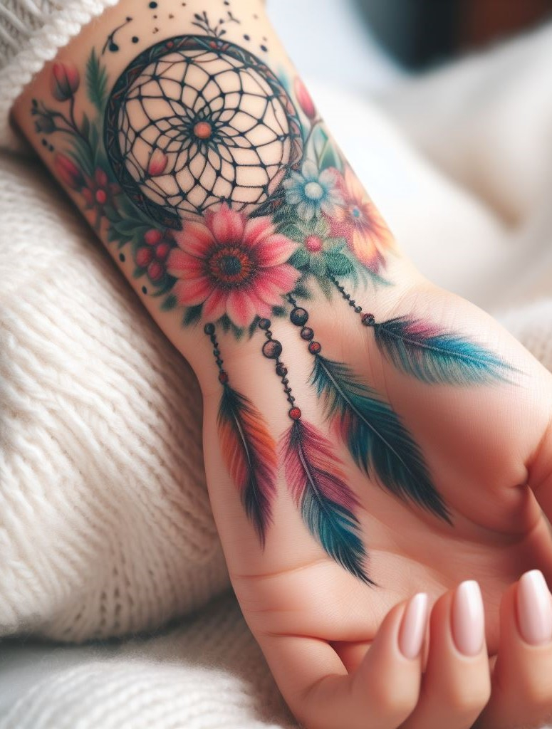 Dream Catcher Tattoos: 13 Dreamy Designs to Catch Your Eye | Pocoko A Timeless Legacy on Your Skin ⏳ Dream catcher tattoos bridge cultural heritage with personal expression. Opt for traditional black and grey or explore watercolor hues for a whimsical touch!