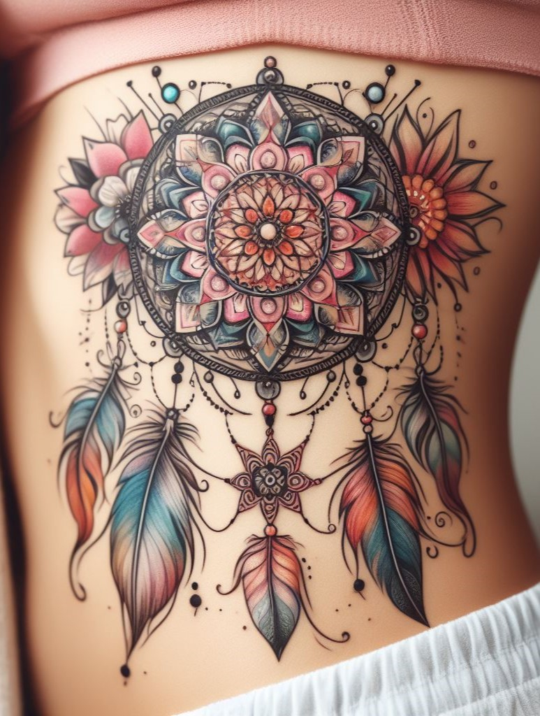 Dream Catcher Tattoos: 13 Dreamy Designs to Catch Your Eye | Pocoko Dream Catcher & Mandala Fusion: A Tapestry of Protection ✨ Weave a powerful mandala into the center of your dream catcher tattoo for a mesmerizing design. This fusion symbolizes protection, inner peace, and the interconnectedness of your dreams and aspirations!