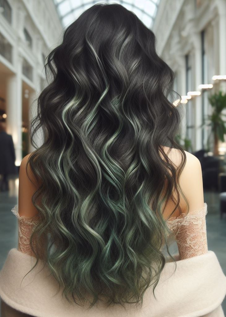Healthy Hair Hacks: How to Keep Your Hair Color Vibrant | Pocoko Mermaid Hair Gets a Green Glow: Bold Highlights & Wavy Texture. Unleash your inner mermaid with thick, wavy hair and mesmerizing green highlights.