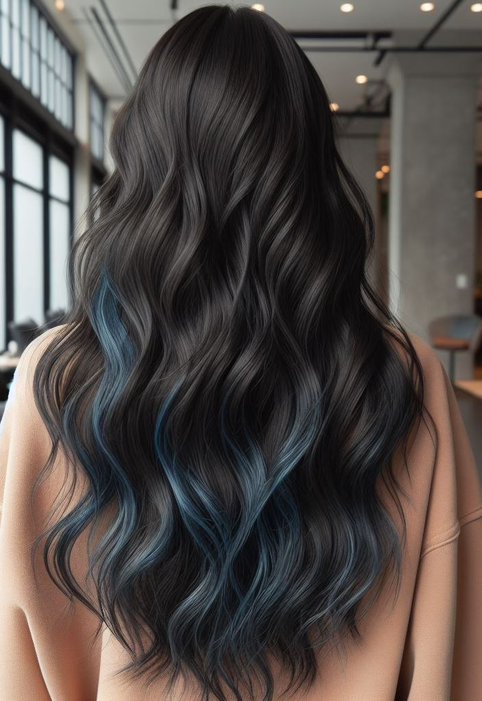 Healthy Hair Hacks: How to Keep Your Hair Color Vibrant | Pocoko Forget the Unicorn – Embrace the Teal Mermaid! Bold Blue highlights bring your thick, wavy hair to life, creating a mesmerizing mermaid mane.